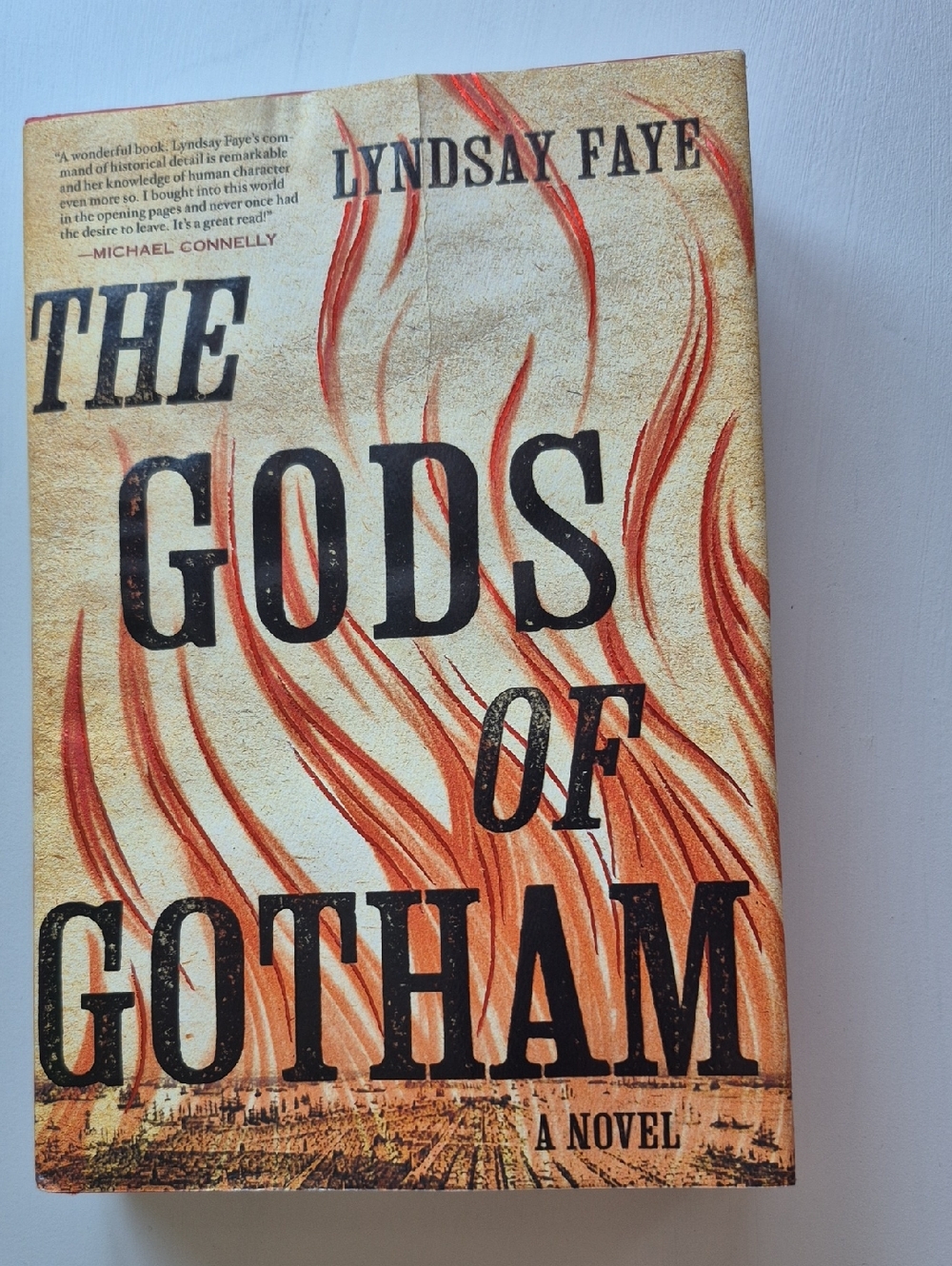 The Gods of Gotham by Lyndsay Faye - Orange Flame Cover